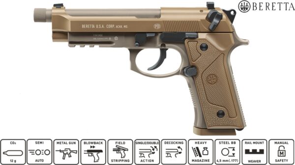 5.8350 Beretta M9A3 Full Metal Co2 BB Pistol (BEM9A3FM)